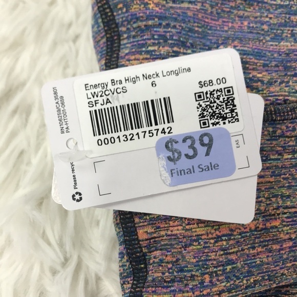 NWT Lululemon Energy Bra High Neck Long Line Spectral Fusion Jacquard Autumn Red - Picture 4 of 5